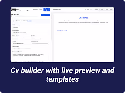 CV-Builder Web Application Development