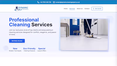 Dynamic Cleaning Expert – Cleaning Services Website