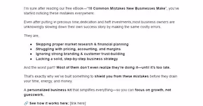 Email Campaign for Business Breakthrough Kit