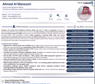 Executive Resume Redesign for UAE Career Transition