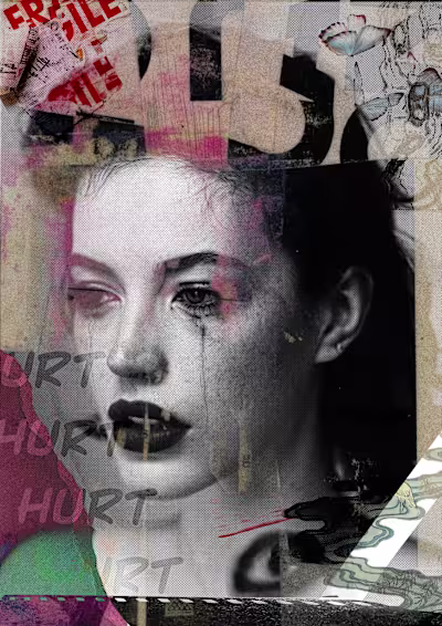 Hurt is layered - not erased. This mixed media poster mirror...