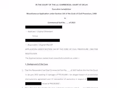 Expertly Drafted Miscellaneous Application for Legal Restitu...