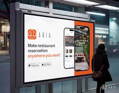 Aria: Restaurant Reservation Mobile App, UX/UI Design