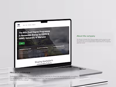 Warwick University Dual Programme Redesign