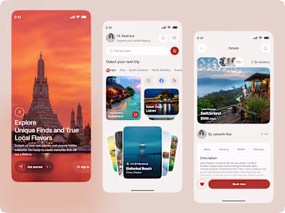 Travel Mobile App Design Exploration