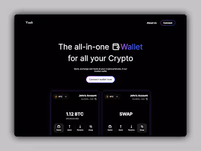 Vault Crypto Wallet landing page
