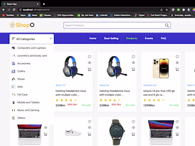 E-commerce development using MERN Stack