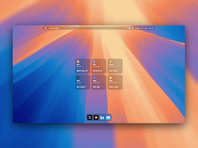 Crypto Price Action Widget with MacOS Sequioa Design