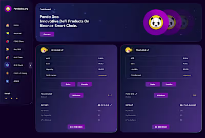 PDAO DeFi Dashboard Design