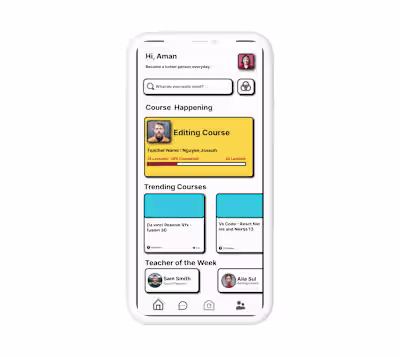 Homepage of a app in neo brutal design 