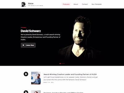 Voice — Podcast Template for Framer