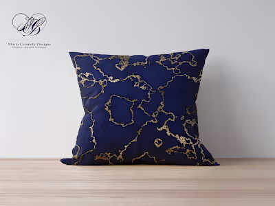 Royal blue marble metallic