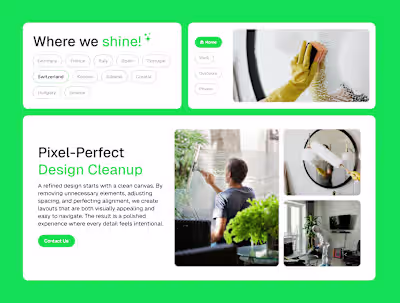 UI Design for a Cleaning Company