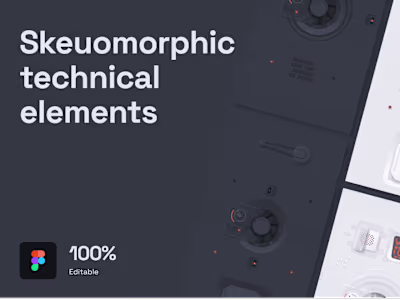 Skeuomorphic technical elements - Figma assets