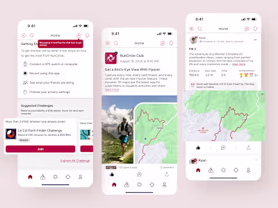 Home Page for Sport App