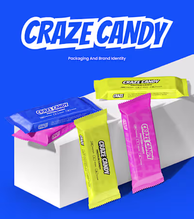 I designed the complete branding for Candy Craze, a fun and ...