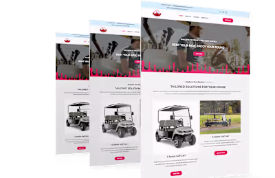 golf cart rental website for golf cart rental company :: Behance