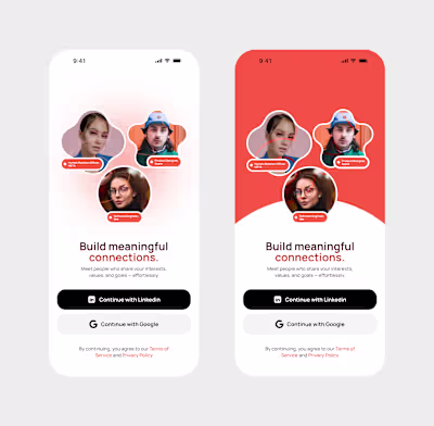 Dating App Onboarding Screens for Professionals