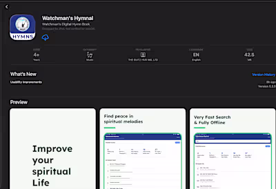 Watchman's Hymnal: A Digital Hymn Book App