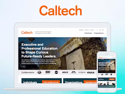 Caltech Responsive eCommerce eLearning UX Design