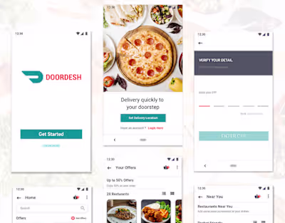 Food Application Design, Android App
