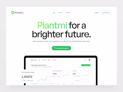 Plantmi - Plantation App Saas Landing Page UI UX Design