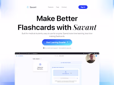𝐒𝐚𝐯𝐚𝐧𝐭 𝐀𝐈 𝐏𝐨𝐰𝐞𝐫𝐞𝐝 𝐅𝐥𝐚𝐬𝐡𝐜𝐚𝐫𝐝 Website
