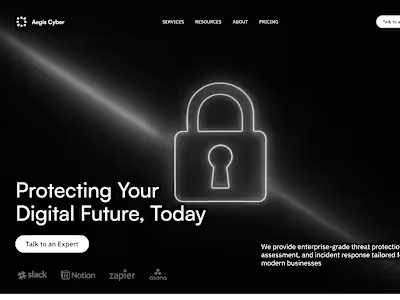  Cybersecurity SaaS – Landing Page Design