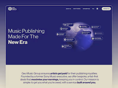Geo Music Group Website Design and Development