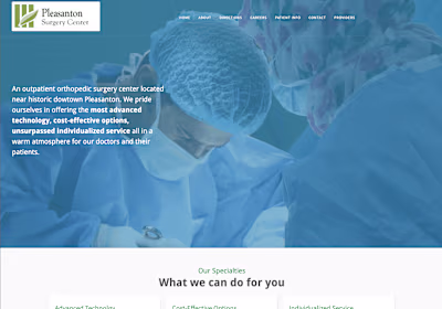 Website Redesign - Pleasanton Surgery Center
