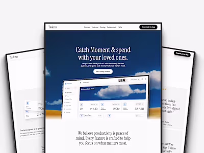 Taskme Productivity Web App Design