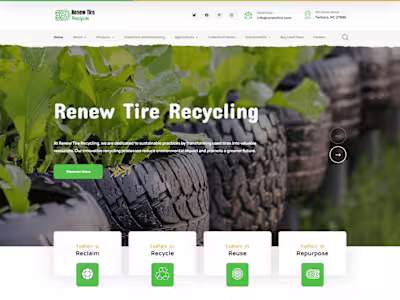 A Business website for recycling company "Renew Tire Recycling" 