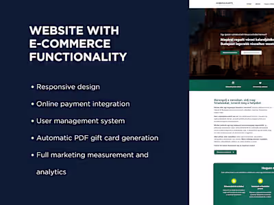 Website with E-Commerce Functionality