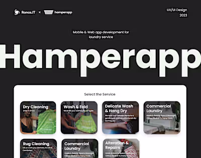 Hamperapp – Laundry Delivery UI/UX | Ronas IT