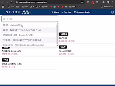 Stock Tracker App - NextJs, React