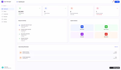 Client Project Manager CRM Concept