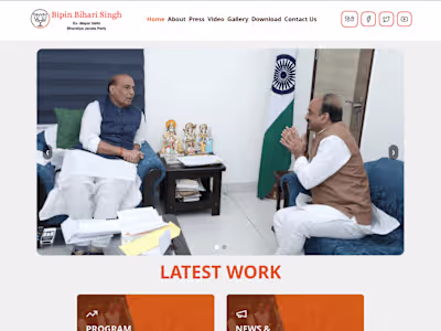 Landing Page for a Government Official