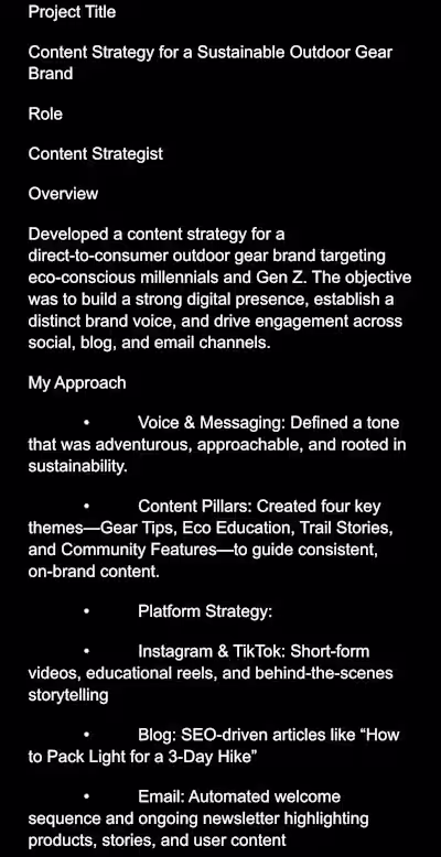 Content Strategy For Sustainable Outdoor Gear Brand