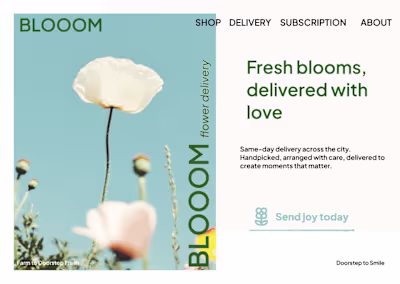 Blooom, flower delivery website