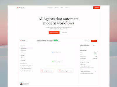 Aurius - SaaS Website Design