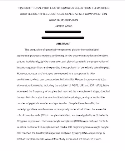 Thesis Research Summary on Gene Expression