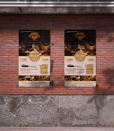 "Tommy Complete Auto Care" brand poster and brochure design.