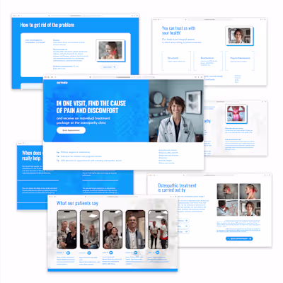 Landing page for a clinic