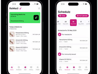 ReMedi Medicine Management App Development