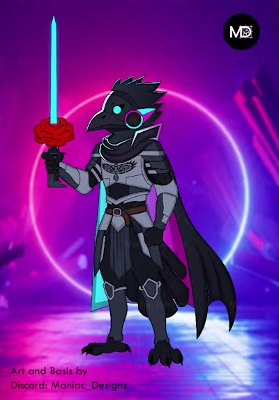 Dive into the neon future with this cyber crow protogen! 🦅 ...