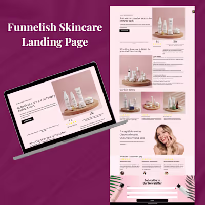  Funnelish Landing Page for Clean Beauty Brand