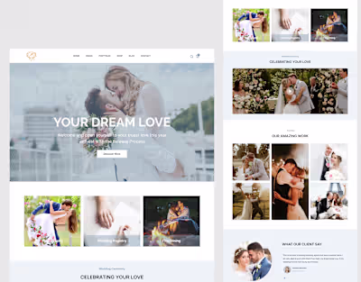wedding website landing page