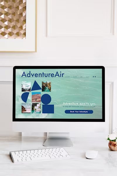 Above the fold Web Page Design - Airline