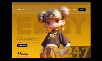 Simple clean and cool, website animated figma hero section.