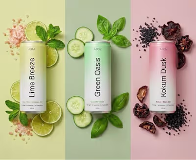 AI-Driven Brand Design for AIRA's Sparkling Drink Line